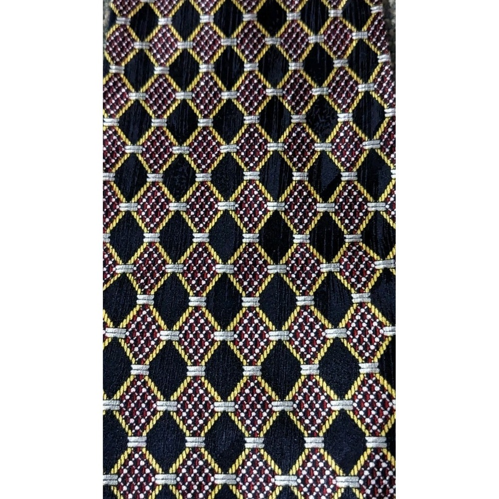 Men's Silk Necktie Angelino Italy Diamond Pattern Long Luxury‎ Multicolored Wide